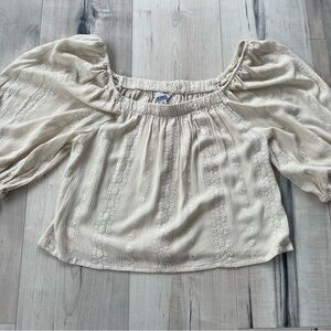 Off shoulder Cream Women's Top